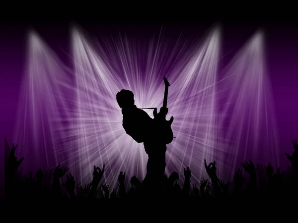 Rock star guitarist on the stage — Stock Photo, Image