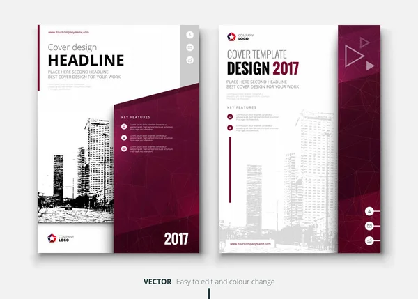 Brochures-ontwerpsjabloon voor jaarverslag — Stockvector