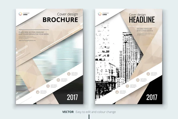 Éves jelentés brosúrák tervezősablon — Stock Vector