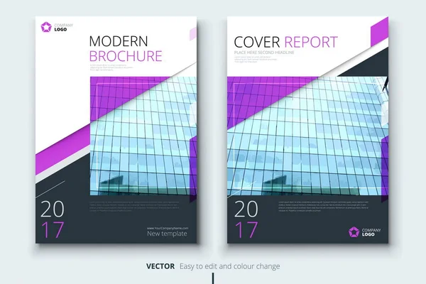 Plantilla de diseño de folletos para informe anual — Vector de stock