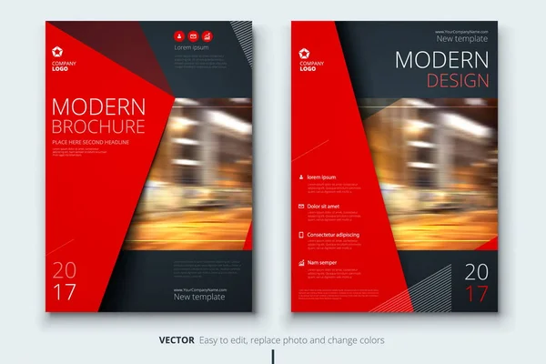 企業年次報告書表紙、パンフレットやチラシ デザイン。リーフレット プレゼンテーション。抽象的な幾何学的な背景を持つカタログします。現代の出版ポスター雑誌、レイアウト、テンプレート。A4 サイズ — ストックベクタ