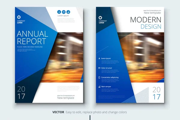 企業年次報告書表紙、パンフレットやチラシ デザイン。リーフレット プレゼンテーション。抽象的な幾何学的な背景を持つカタログします。現代の出版ポスター雑誌、レイアウト、テンプレート。A4 サイズ — ストックベクタ