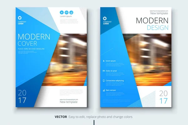 企業年次報告書表紙、パンフレットやチラシ デザイン。リーフレット プレゼンテーション。抽象的な幾何学的な背景を持つカタログします。現代の出版ポスター雑誌、レイアウト、テンプレート。A4 サイズ — ストックベクタ