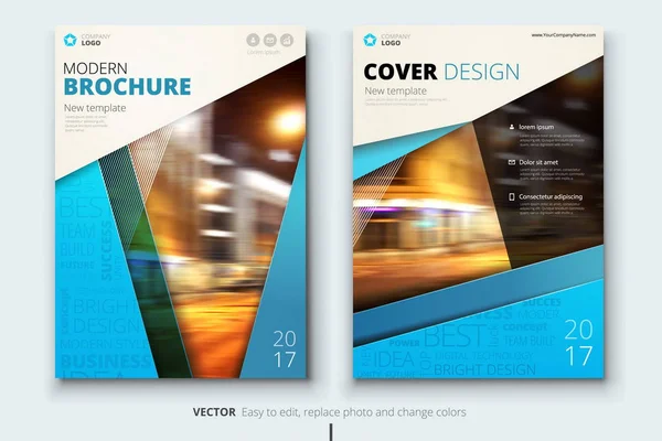 企業年次報告書表紙、パンフレットやチラシ デザイン。リーフレット プレゼンテーション。抽象的な幾何学的な背景を持つカタログします。現代の出版ポスター雑誌、レイアウト、テンプレート。A4 サイズ — ストックベクタ