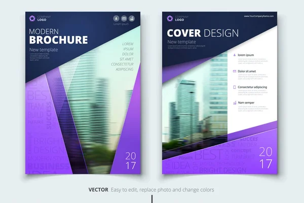 企業年次報告書表紙、パンフレットやチラシ デザイン。リーフレット プレゼンテーション。抽象的な幾何学的な背景を持つカタログします。現代の出版ポスター雑誌、レイアウト、テンプレート。A4 サイズ — ストックベクタ