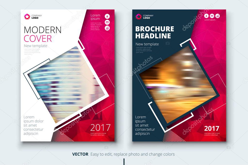 Corporate business annual report cover, brochure or flyer design. Leaflet presentation. Catalog with Abstract geometric background. Modern publication poster magazine, layout, template. A4 size