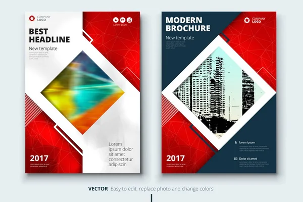 Firemní obchodní výroční zpráva kryt, brožuru nebo leták design. Prezentační leták. Katalog s abstraktní geometrické pozadí. Moderní publikace plakát časopis, rozložení, šablona. — Stockový vektor