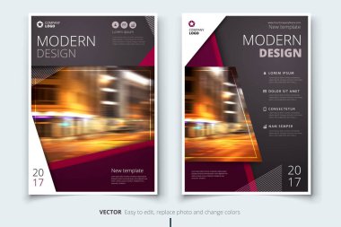 Kapak tasarımı broşür, el ilanı, rapor, katalog, sunum, poster için. Modern düzeni şablonu A4 boyutunda