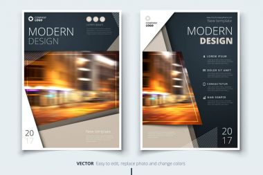 Kapak tasarımı broşür, el ilanı, rapor, katalog, sunum, poster için. Modern düzeni şablonu A4 boyutunda