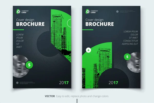 Diseño de folleto. Informe de negocio corporativo cubierta, folleto o fl — Vector de stock