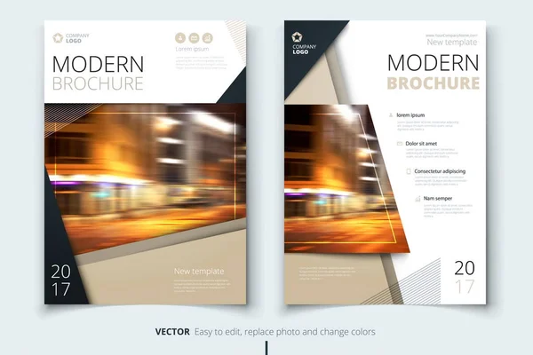 Copertina per brochure, volantino, report, catalogo, presentazione, poster. Modello di layout moderno in formato A4 — Vettoriale Stock