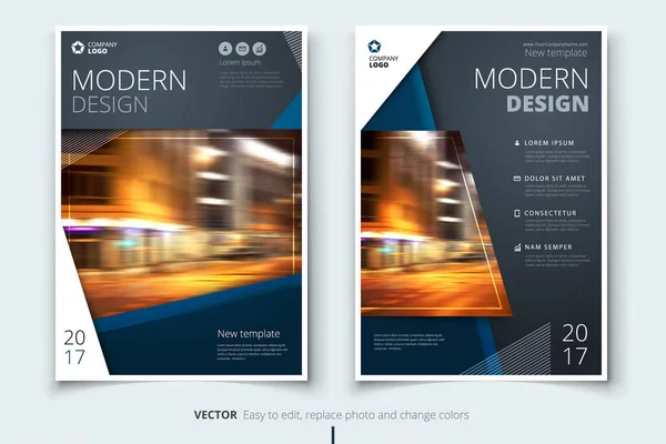 Design de capa para brochura, folheto, relatório, catálogo, apresentação, cartaz. Modelo de layout moderno em tamanho A4 —  Vetores de Stock