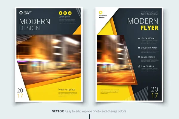 Copertina per brochure, volantino, report, catalogo, presentazione, poster. Modello di layout moderno in formato A4 — Vettoriale Stock