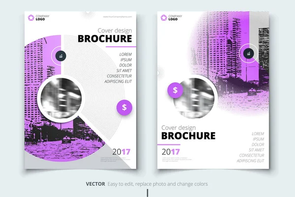 Vytváření brožur. Firemní obchodní zpráva kryt, brožuru nebo leták design. Prezentační leták. Leták s abstraktní kruh, kulaté tvary pozadí. Časopis moderní plakát, rozložení, šablony. A4 — Stockový vektor