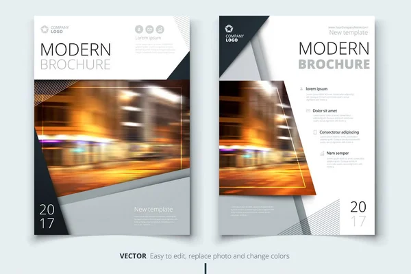 Diseño de portada para folleto, volante, informe, catálogo, presentación, póster. Plantilla de diseño moderno en tamaño A4 — Vector de stock