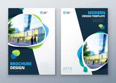 Broşür şablonu düzeni tasarımı. Kurumsal iş faaliyet raporu, katalog, dergi, el ilanı mockup. Yaratıcı modern parlak konsept