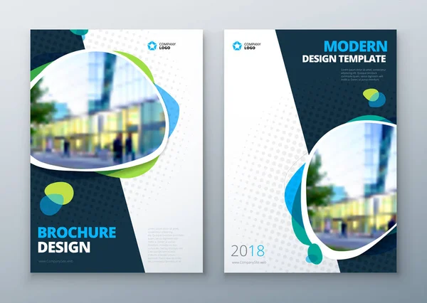 Diseño de diseño de plantilla de folleto. Informe anual de negocios corporativos, catálogo, revista, maqueta de volantes. Concepto brillante moderno creativo — Archivo Imágenes Vectoriales