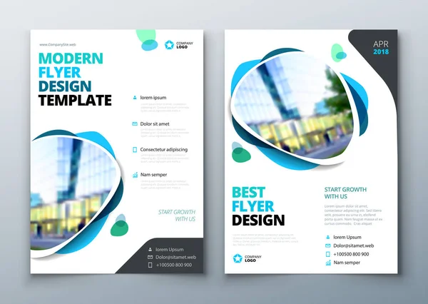 Flyer template layout design. Business flyer, brochure, magazine or flier mockup in bright colors. Vector — Stock Vector