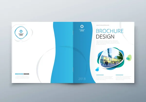 Kvadratisk broschyr design. Företagskunder mall för rektangel broschyr, rapport, katalog, magazine. Företags Business årliga rapport täcka, broschyr eller flyer design. — Stock vektor
