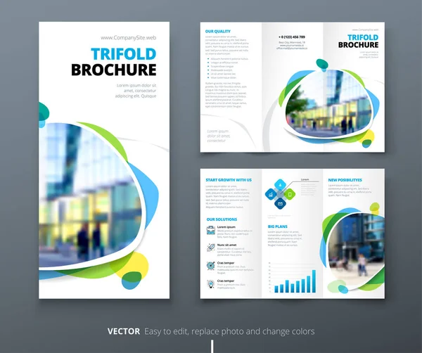 Negócio Tri Fold Brochure design . — Vetor de Stock