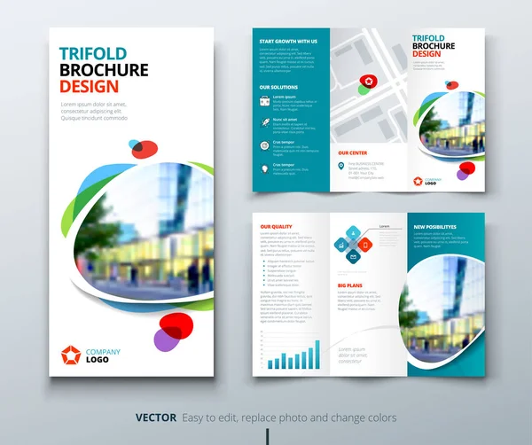 Business tri fold brochure design. — Stock Vector