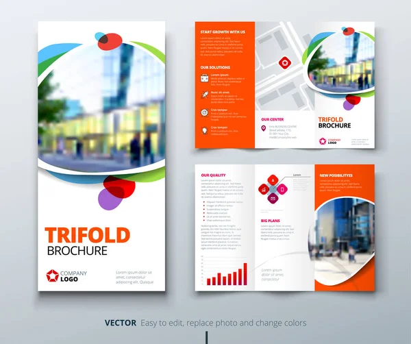 Zakelijke Tri vouw Brochure ontwerp. — Stockvector