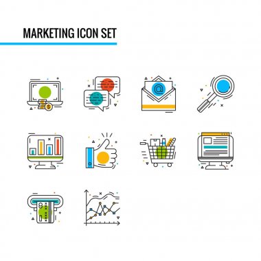 SEO ve internet pazarlama simgeler klasikleri serisi