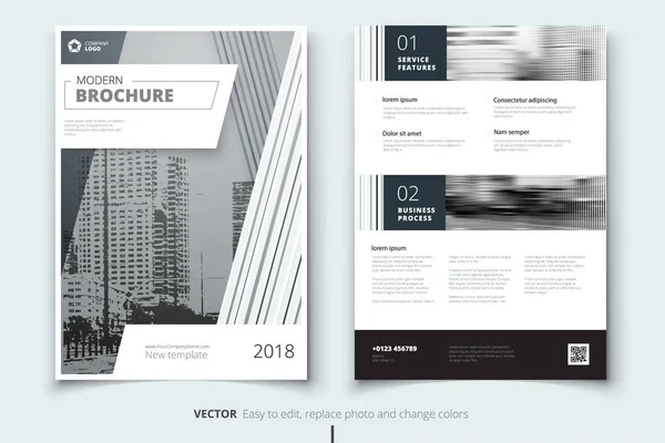 Cobertura de relatório anual de negócios corporativos, brochura ou design de folheto. Apresentação do folheto. Catálogo com fundo geométrico abstrato. Revista de cartaz de publicação moderna, layout, modelo . —  Vetores de Stock