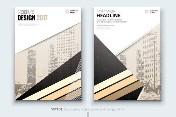 Corporate business annual report cover, brochure or flyer design. Leaflet presentation. Catalog with abstract geometric background. Modern publication poster magazine, layout, template.