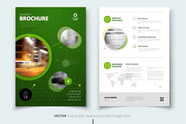 Företagets årliga rapport täcka, broschyr eller flyer design — Stock vektor