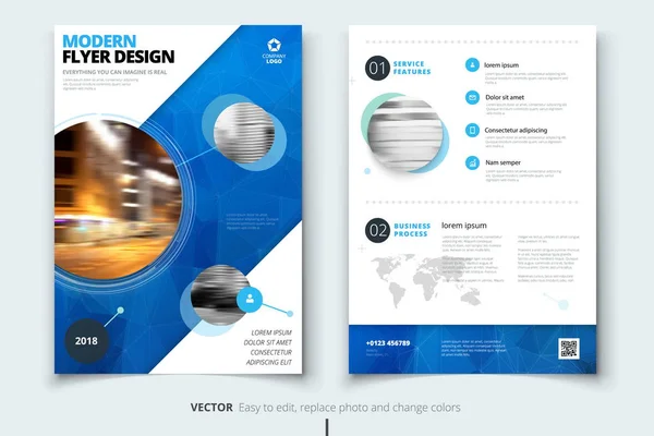 Diseño de folleto. Informe de negocio corporativo cubierta, folleto o fl — Vector de stock