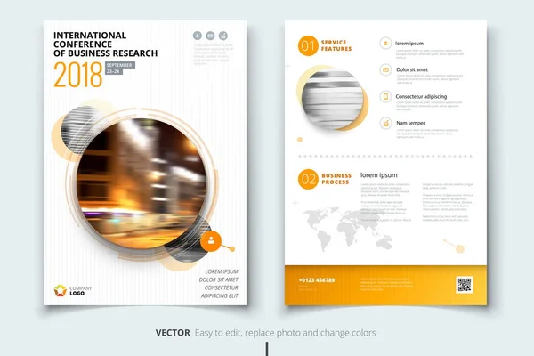 Vállalati éves jelentés terjed, brosúrát vagy szórólap tervezés — Stock Vector