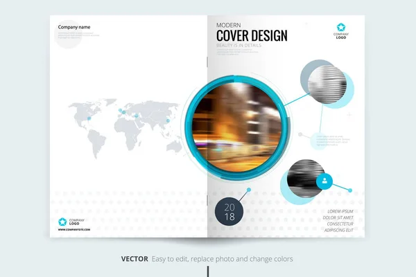 Företagets årliga rapport täcka, broschyr eller flyer design — Stock vektor