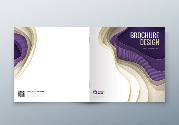 Квадратный дизайн крышки. Прямоугольная бумага вырезает абстрактную обложку для журнала брошюр или дизайна каталога. Обложка в красный оранжевый желтый цвет для каталога
