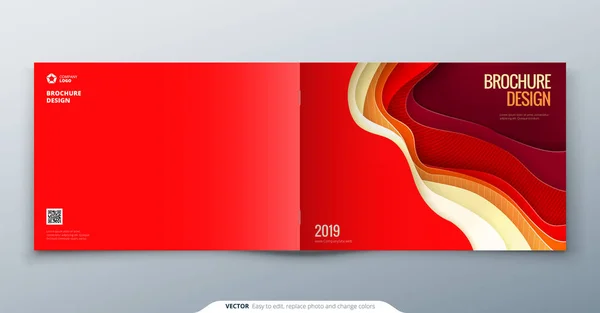 Σχεδιασμός Εξωφύλλου κόκκινο φυλλάδιο — Διανυσματικό Αρχείο