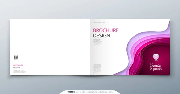 Design copertina opuscolo rosa — Vettoriale Stock