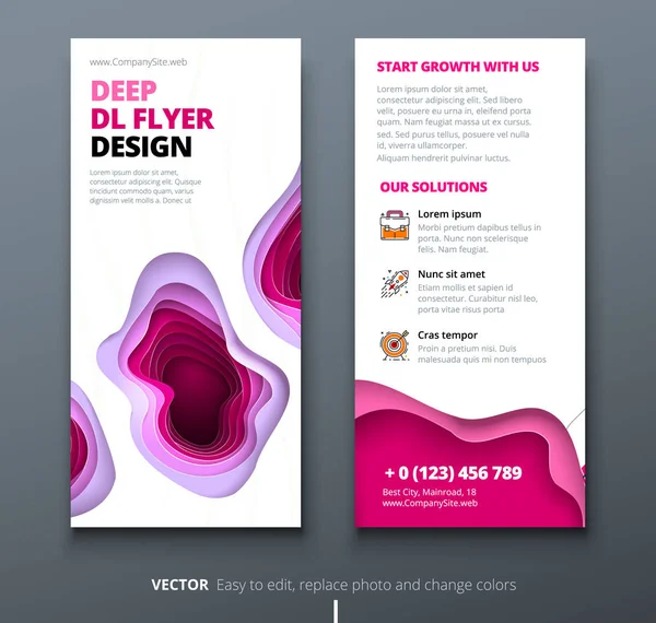 DL flyer ontwerpen. Zakelijke sjabloon voor brochure of flyer. Lay-out met moderne elementen en abstracte achtergrond. Creatief concept flyer of brochure. — Stockvector