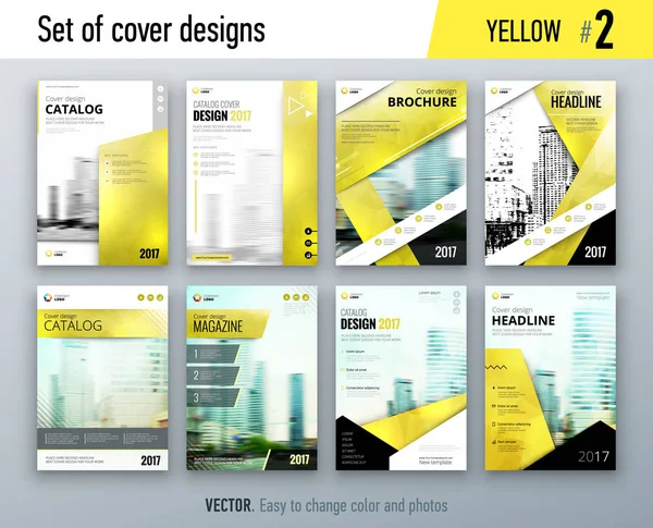 Set of business cover design templates — Stock Vector