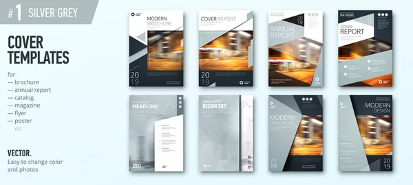 Set van groene Cover Sjablonen voor brochure — Stockvector