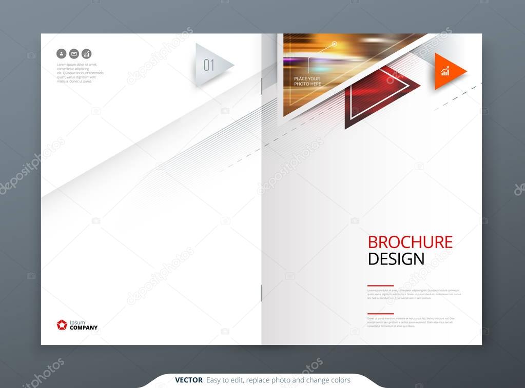 Creative modern bright brochure template layout design. Corporate business annual report, catalog, magazine, flyer