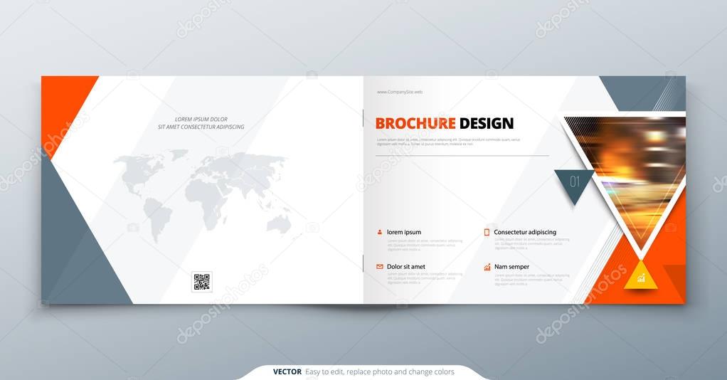 Brochure template layout, cover design annual report, magazine, flyer, booklet with geometric shapes