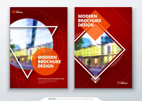Modèle Brochure Design Mise Page Dans Forme Moderne — Image vectorielle