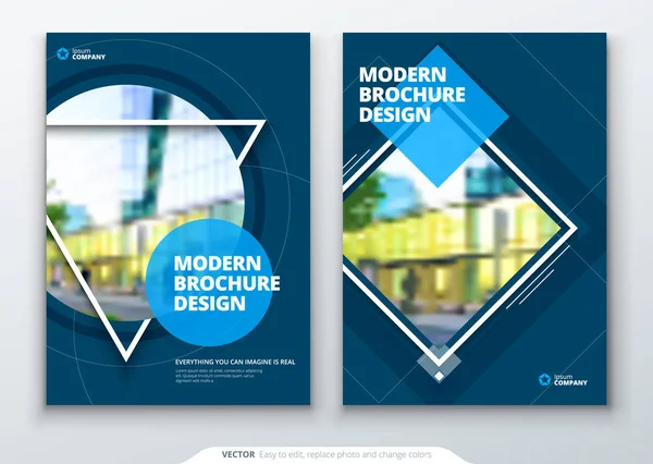 Modèle Brochure Design Mise Page Dans Forme Moderne — Image vectorielle