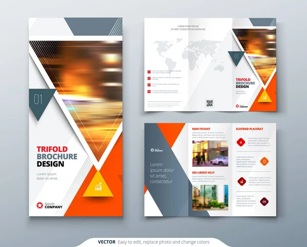 Design Layout Modelo Folheto Relatório Anual Negócios Corporativos Catálogo Revista — Vetor de Stock
