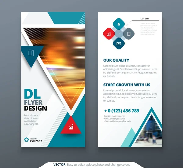 Flyer Ontwerpen Teal Sjabloon Flyer Banner Lay Out Met Moderne — Stockvector