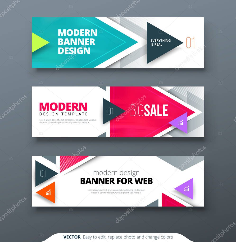 Banner design vector abstract geometric design banner web template