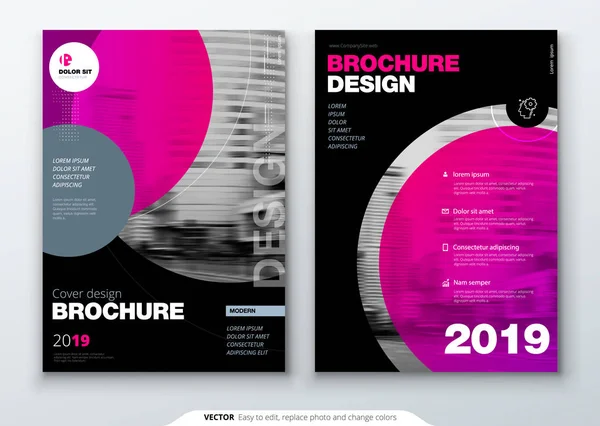 Brochure template layout, cover design annual report, magazine, flyer or booklet in A4 with color circle shapes in swiss or magna style. Vector Illustration. — Stock Vector