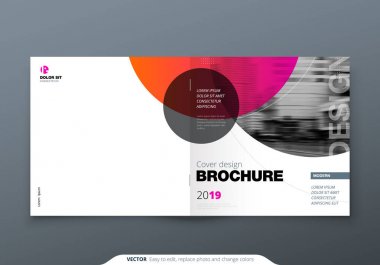 Broşür tasarımı kare. Kırmızı kırmızı kurumsal iş dikdörtgen şablon broşürü, rapor, katalog, dergi. Broşür düzeni modern daire arka plan. Yaratıcı broşür vektör kavramı