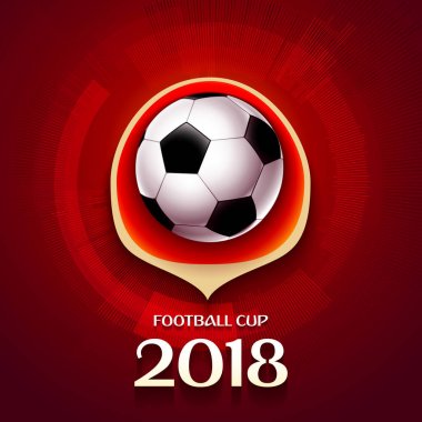 Futbol Kupası renk desen Dünya Şampiyonası 2018 kırmızı zemin üzerine modern ve geleneksel öğeleri ile