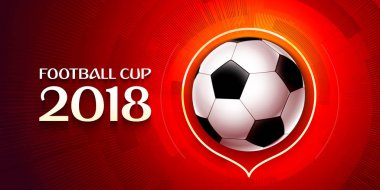 Futbol Kupası renk desen Dünya Şampiyonası 2018 kırmızı zemin üzerine modern ve geleneksel öğeleri ile